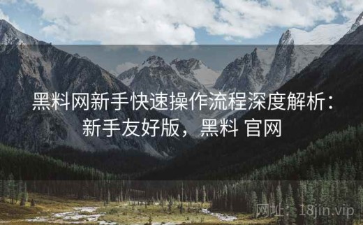 黑料网新手快速操作流程深度解析：新手友好版，黑料 官网